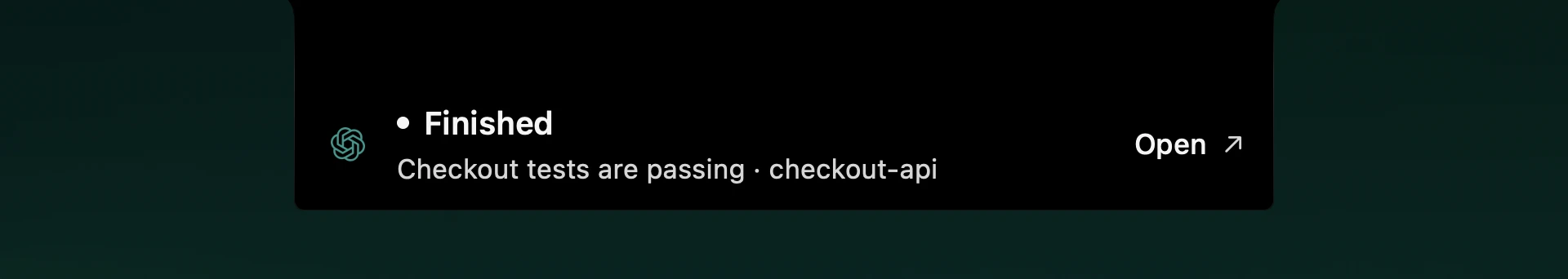 Finished task notification in the Mac notch